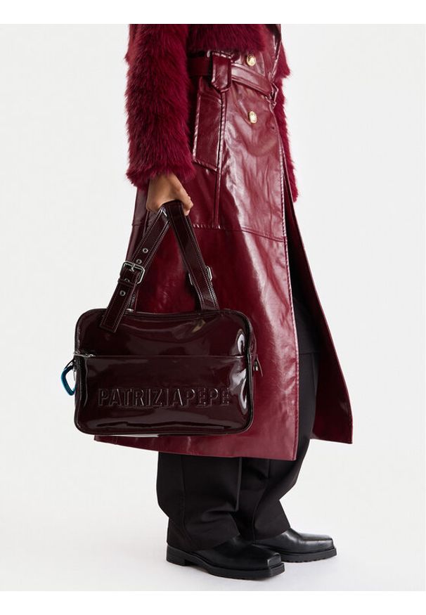 Patrizia Pepe Torebka 2B0125/L170-M558 Fioletowy. Kolor: fioletowy. Materiał: skórzane