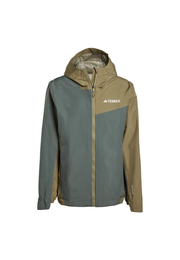 Adidas - Kurtka Terrex Multi 2.5L Rain.Rdy. Kolor: beżowy, zielony, wielokolorowy. Materiał: materiał