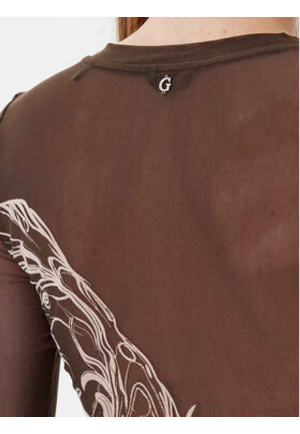Guess Body W5YP06 KCZC2 Brązowy Regular Fit. Kolor: brązowy. Materiał: syntetyk