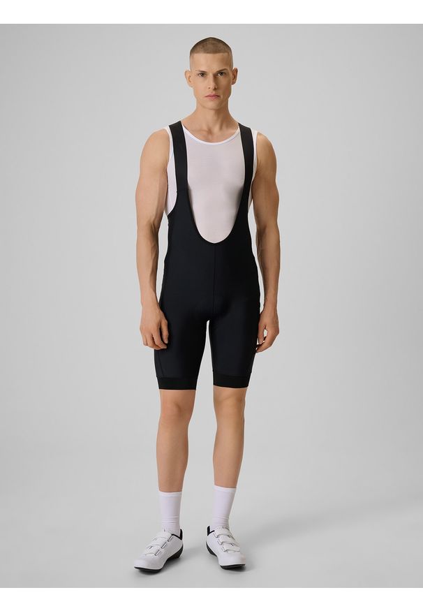 4f - 4F Spodenki kolarskie z żelową wkładką męskie - czarne XL. Kolor: czarny. Materiał: materiał. Długość: długie. Sport: kolarstwo