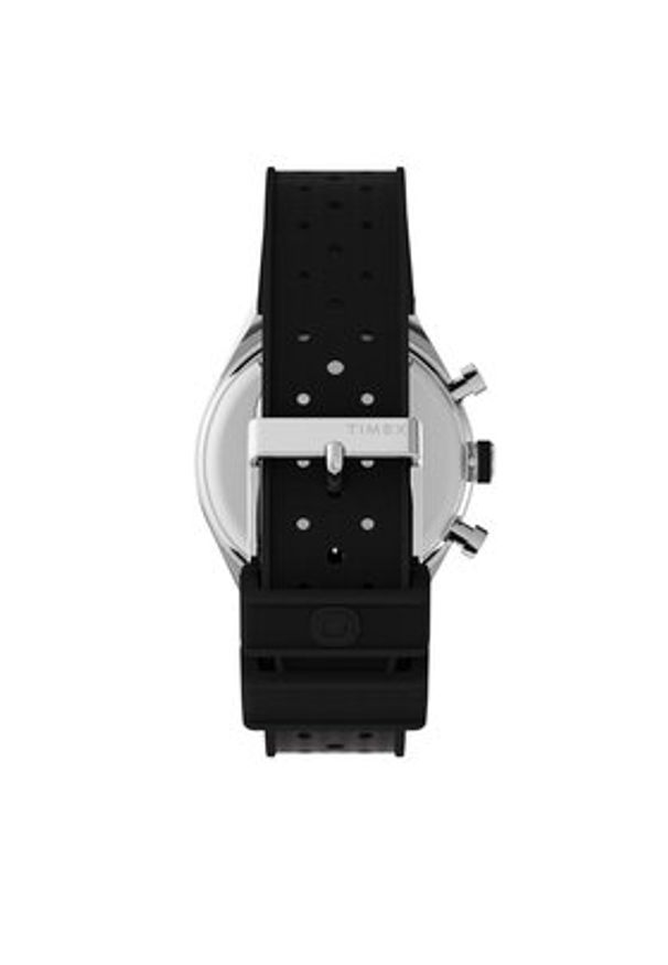 Timex Zegarek Q Timex Three Time Zone Chronograph TW2V70000 Czarny. Kolor: czarny. Materiał: syntetyk