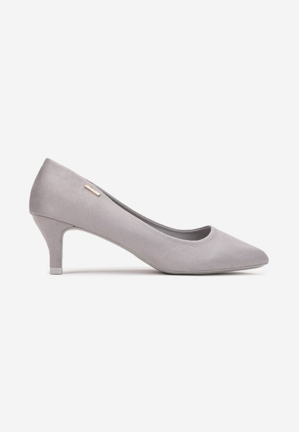 Renee - Szare Czółenka Appyle. Zapięcie: bez zapięcia. Kolor: szary. Wzór: jednolity, bez wzorów. Obcas: na szpilce. Styl: elegancki