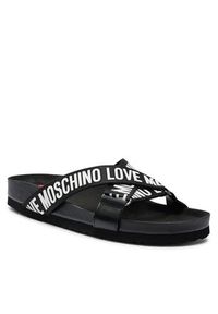 Love Moschino - LOVE MOSCHINO Klapki JA28263G0IIX100A Czarny. Kolor: czarny. Materiał: skóra #4