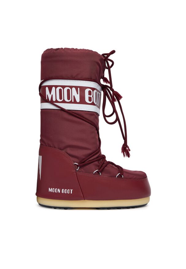 Moon Boot Śniegowce Mb Icon Nylon 80D1400440 D Bordowy. Kolor: czerwony. Materiał: skóra