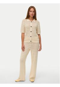Vero Moda Kardigan Hayley 10340130 Beżowy Regular Fit. Kolor: beżowy. Materiał: bawełna #3