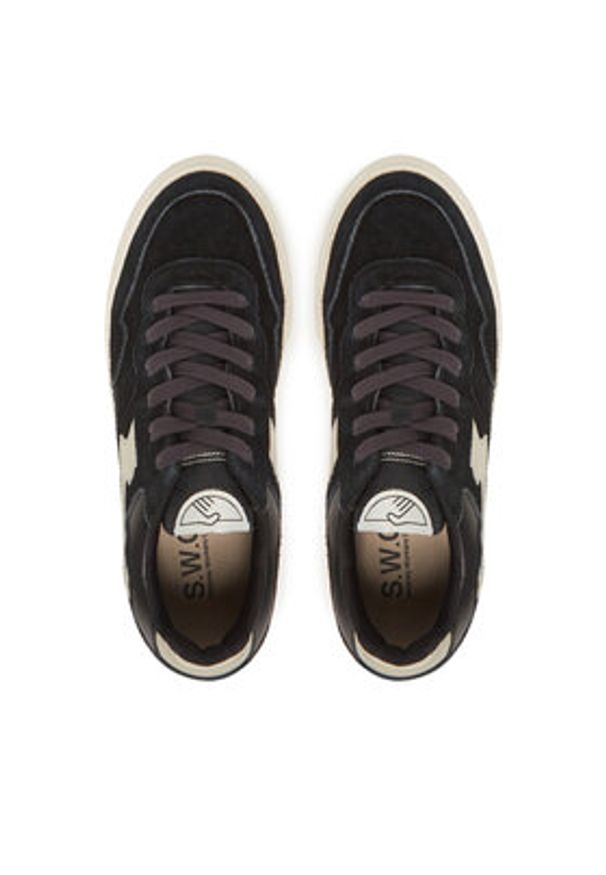 S.W.C Stepney Workers Club Sneakersy Pearl YA24010 Czarny. Kolor: czarny. Materiał: skóra, zamsz