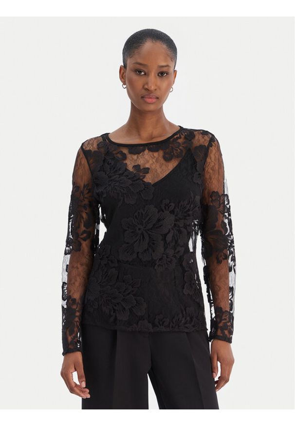 Rinascimento Bluzka CFC0126427003 Czarny Slim Fit. Kolor: czarny. Materiał: syntetyk