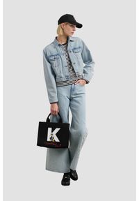 Karl Lagerfeld - KARL LAGERFELD Kurtka jeansowa damska KLxDisney, Rozmiar M. Kolor: niebieski. Materiał: jeans. Wzór: motyw z bajki, haft. Styl: elegancki, klasyczny #3