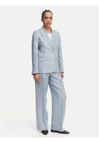 Weekend Max Mara Spodnie materiałowe Malizia 2615131112 Niebieski jasny Regular Fit. Kolor: niebieski. Materiał: len #4