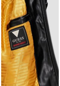 Guess - GUESS Skórzany bomber męski District Faux Leather Bomber. Typ kołnierza: kołnierzyk stójkowy. Kolor: czarny. Materiał: skóra. Styl: klasyczny, elegancki #6