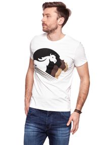 Wrangler - KOSZULKA WRANGLER WESTERN GRAPHIC TEE OFFWHITE W7B94FK02 112131566. Wzór: nadruk