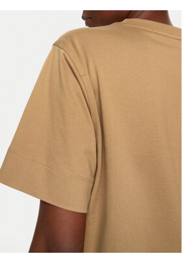 BOSS T-Shirt 50526205 Beżowy Regular Fit. Kolor: beżowy. Materiał: bawełna