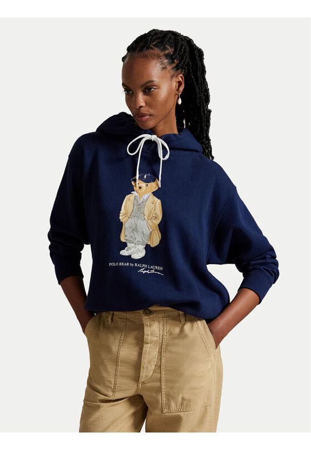 Polo Ralph Lauren Bluza 211971757001 Granatowy Relaxed Fit. Typ kołnierza: polo. Kolor: niebieski. Materiał: bawełna