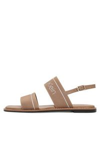 Calvin Klein Sandały Squared Flat Sandal He HW0HW01496 Brązowy. Kolor: brązowy. Materiał: materiał #6