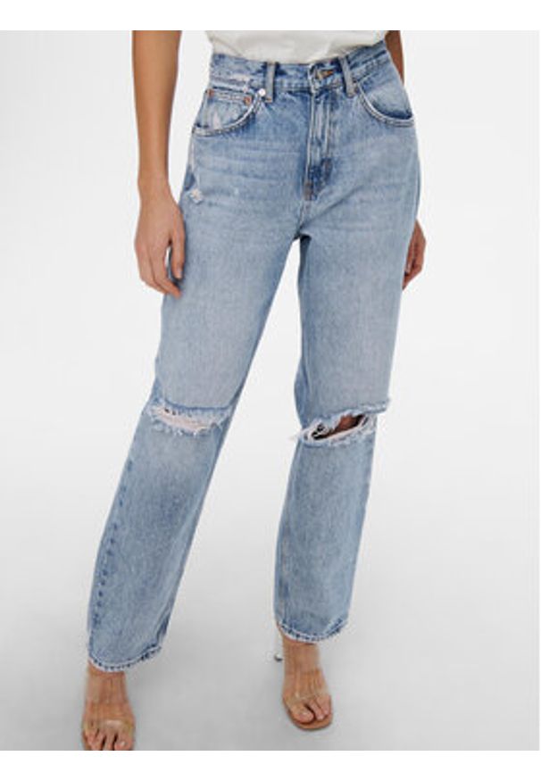 only - ONLY Jeansy Robyn 15250328 Niebieski Straight Fit. Kolor: niebieski