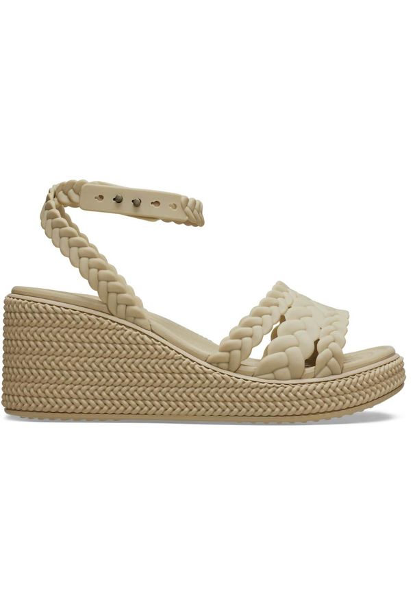 Crocs - Brooklyn Woven Ankle Strap Wedge dla kobiet. Kolor: żółty