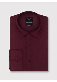 Pako Lorente - PAKO LORENTE – Bordowa gładka koszula męska. Okazja: na wesele, na ślub cywilny. Kolor: czerwony, niebieski, zielony. Materiał: bawełna, elastan. Długość: długie. Wzór: gładki. Styl: elegancki #3