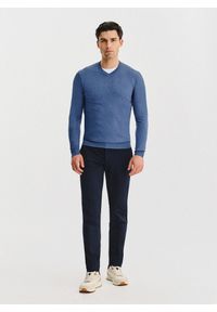 Pako Lorente - PAKO LORENTE – Niebieski sweter męski v-neck. Okazja: na co dzień. Kolor: niebieski, zielony, czarny, brązowy, czerwony. Materiał: nylon, wiskoza. Sezon: jesień. Styl: casual #7