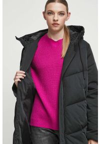 medicine - Medicine płaszcz damski kolor czarny zimowy. Kolor: czarny. Sezon: zima #4