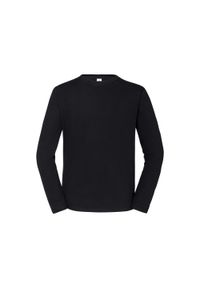 FRUIT OF THE LOOM - Męska Koszulka Z Długim Rękawem Iconic 195 Z Bawełny Premium Ringspun. Kolor: czarny. Materiał: bawełna. Długość rękawa: długi rękaw. Długość: długie. Sport: turystyka piesza #1