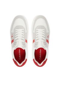 Calvin Klein Sneakersy Mixed Texture Lace Up Cupsole Trainers YM0YM01395 Biały. Kolor: biały. Materiał: skóra #2