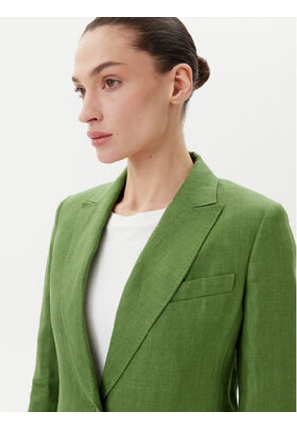 Weekend Max Mara Marynarka Nalut 2515041012 Zielony Regular Fit. Kolor: zielony. Materiał: len