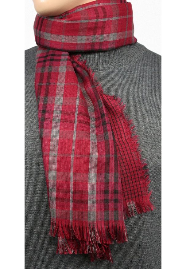 Czerwony szalik Teer w kratkę, elegancki