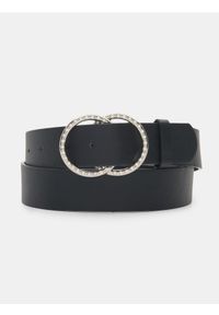 Sinsay - Pasek z dekoracyjną klamrą z cyrkoniami - czarny. Kolor: czarny #1