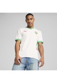 Puma - Męska koszulka wyjazdowa Maroko 2025 PUMA White Fast Green Red. Kolor: czerwony, zielony, biały, wielokolorowy. Sport: piłka nożna