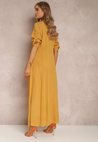 Renee - Żółta Sukienka Hillcrest. Kolor: żółty. Długość rękawa: długi rękaw. Typ sukienki: koszulowe. Długość: maxi #4