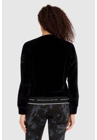 Aeronautica Militare - AERONAUTICA MILITARE Czarna welurowa bluza damska z wieloma zdobieniami, Rozmiar M. Kolor: czarny. Materiał: bawełna, welur. Wzór: aplikacja #3