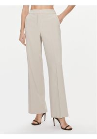 DKNY Spodnie materiałowe UK3PX021 Beżowy Wide Leg. Kolor: beżowy. Materiał: materiał, syntetyk