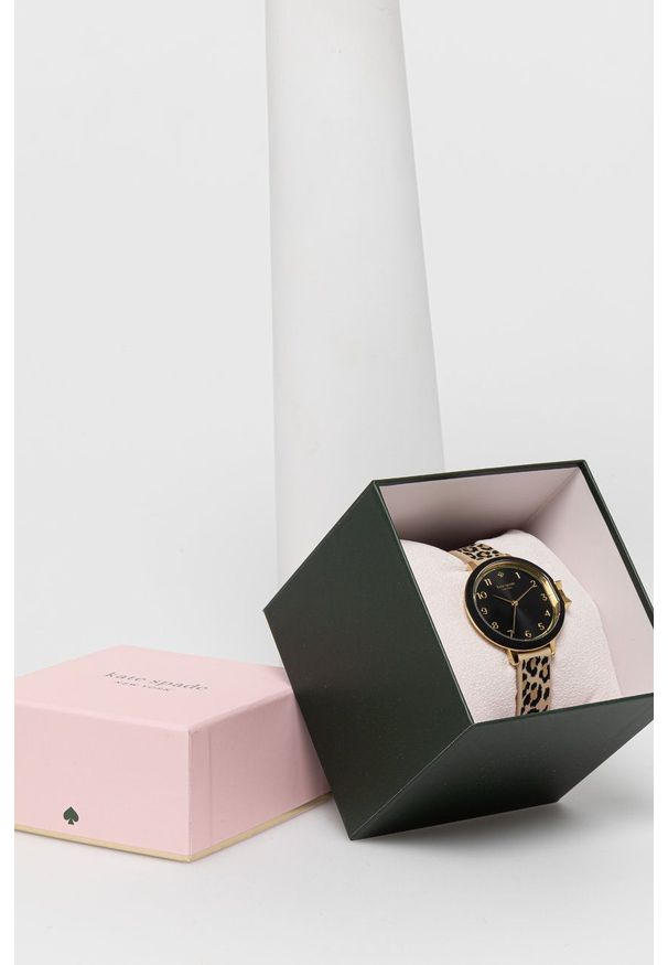 Kate Spade - Zegarek. Kolor: brązowy. Materiał: tworzywo sztuczne, materiał