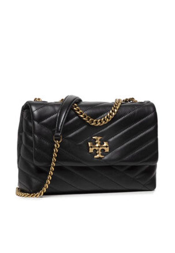 Tory Burch Torebka Kira Chevron Small Convertible 90452 Czarny. Kolor: czarny. Materiał: skórzane