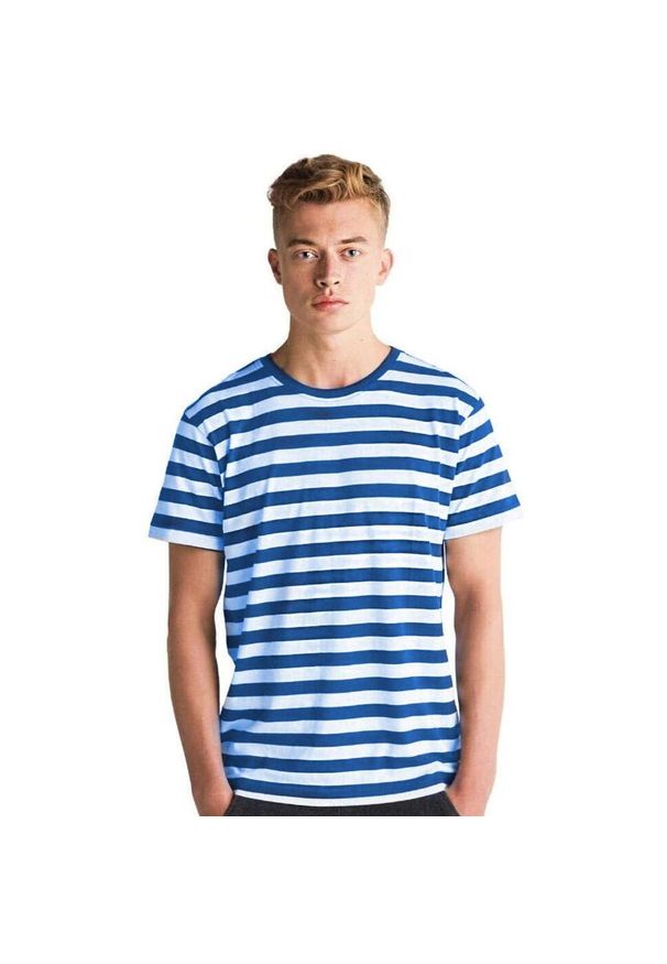 MANTIS - Męska Koszulka W Paski. Kolor: wielokolorowy, niebieski, biały. Wzór: paski. Sport: turystyka piesza