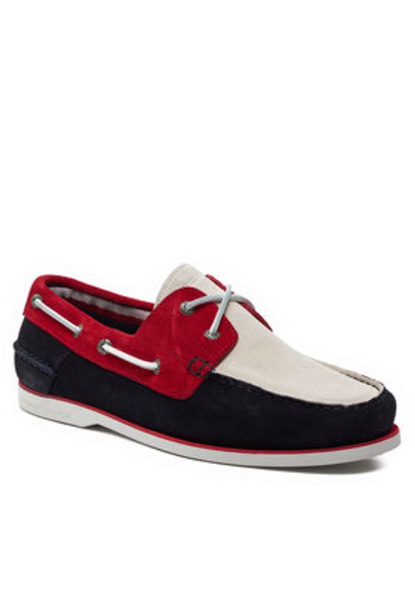 TOMMY HILFIGER - Tommy Hilfiger Mokasyny Th Boat Shoe Core Rwb Suede FM0FM04630 Granatowy. Kolor: niebieski. Materiał: zamsz, skóra