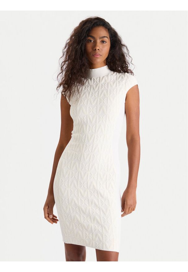 Marciano Guess Sukienka codzienna 4BGK0A 5661Z Beżowy Bodycon Fit. Okazja: na co dzień. Kolor: beżowy. Materiał: syntetyk. Typ sukienki: bodycon, proste. Styl: casual