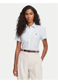 Polo Ralph Lauren Koszula 211973366504 Niebieski jasny Regular Fit. Typ kołnierza: polo. Kolor: niebieski. Materiał: len #1