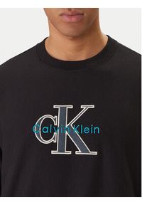 Calvin Klein Jeans Bluza Premium Monologo LV04RE200G Czarny Regular Fit. Kolor: czarny. Materiał: bawełna #2