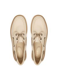Clarks Sneakersy Cleyhill Boat. 26187841 Écru. Materiał: skóra #5