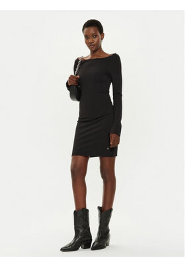 Calvin Klein Jeans Sukienka codzienna J20J224162 Czarny Slim Fit. Okazja: na co dzień. Kolor: czarny. Materiał: syntetyk. Typ sukienki: proste. Styl: casual