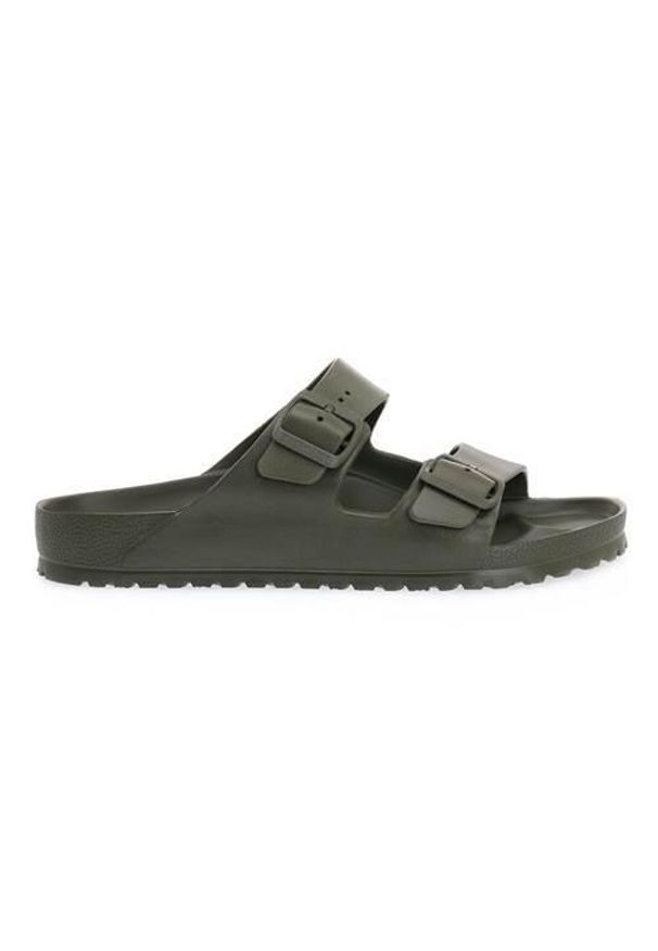 Klapki męskie Birkenstock Arizona Eva. Zapięcie: bez zapięcia. Kolor: zielony, wielokolorowy, brązowy. Materiał: materiał, syntetyk. Szerokość cholewki: normalna. Sport: turystyka piesza