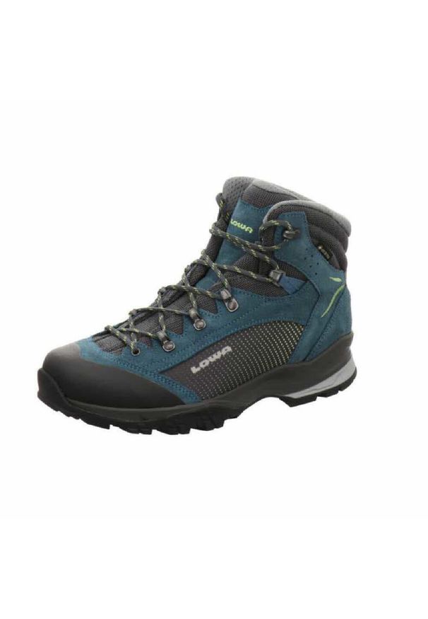 Buty trekkingowe damskie Lowa Tucana Gtx. Wysokość cholewki: za kostkę. Zapięcie: sznurówki. Kolor: niebieski, wielokolorowy. Materiał: materiał, skóra. Szerokość cholewki: normalna. Styl: sportowy