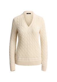 Lauren Ralph Lauren - LAUREN RALPH LAUREN Sweter 200888795011 Kremowy Relaxed Fit. Kolor: kremowy. Materiał: bawełna #4