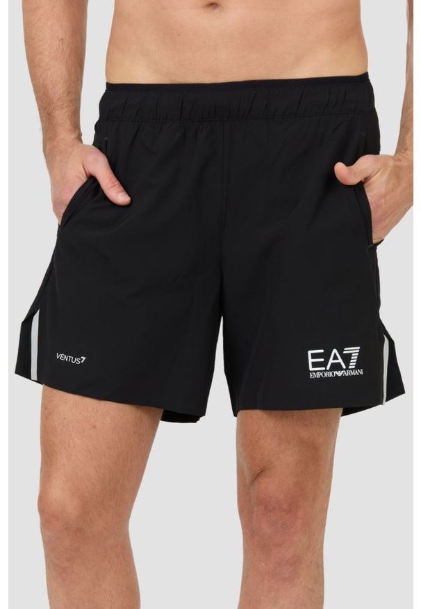 EA7 Emporio Armani - EA7 Czarne męskie kąpielówki Bermudas, Rozmiar XL. Kolor: czarny