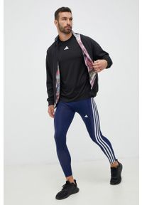 adidas Performance bluza treningowa Melbourne kolor czarny wzorzysta. Kolor: czarny. Materiał: skóra, materiał. Długość rękawa: raglanowy rękaw #2