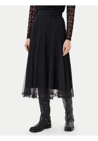 DKNY Spódnica midi P5GG7CMD Czarny Regular Fit. Kolor: czarny. Materiał: syntetyk