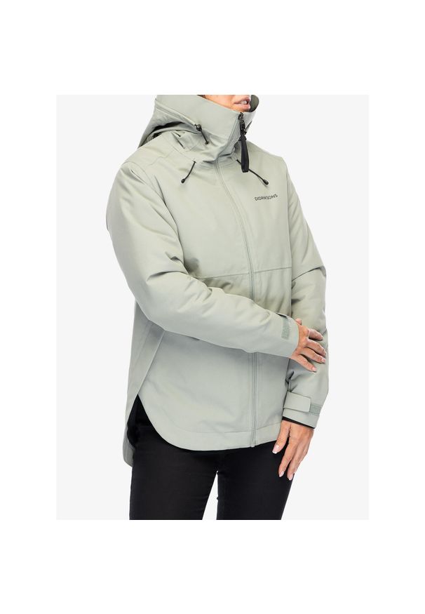 Kurtka ocieplana damska Didriksons Jennie Jacket 2. Kolor: zielony, biały, wielokolorowy. Sport: turystyka piesza