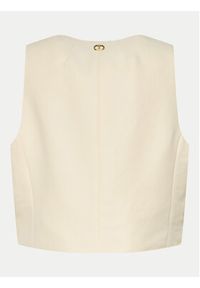 TwinSet - TWINSET Kamizelka 241TT2100 Écru Slim Fit. Materiał: wiskoza