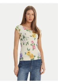 Luisa Spagnoli Bluzka Contigia 100301 Beżowy Slim Fit. Kolor: beżowy. Materiał: syntetyk #1